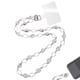 thumbnail image 1 of Cordón para teléfono celular con cadena cruzada, correa universal con parches de sujeción, compatible con la mayoría de los teléfonos., 1 of 7