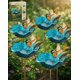 thumbnail image 1 of Estaca jardín flor metal hecha mano con baño abejas decoración exterior regalo polinizadores, 1 of 8