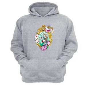 Genérico - Polerón Canguro Alicia Cuentos Infantiles Gris Claro Talla Xs Unisex