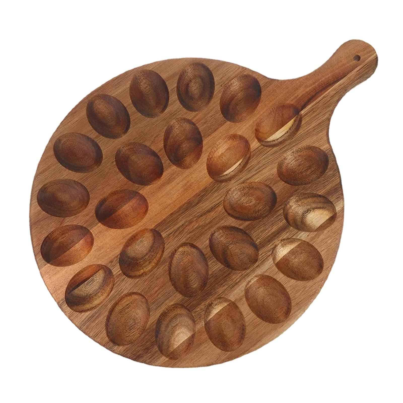Bothyi - Bandeja De Huevos Endiablada De Madera, Soporte Reutilizable Para Huevos Para Suministros De Refrigerador Para Fiestas