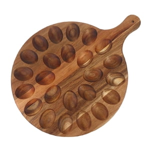 Bothyi - Bandeja De Huevos Endiablada De Madera, Soporte Reutilizable Para Huevos Para Suministros De Refrigerador Para Fiestas