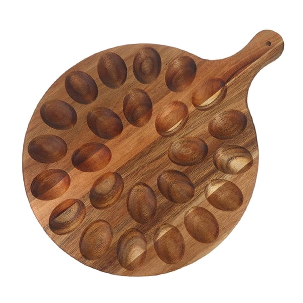 Bandeja De Huevos Endiablada De Madera, Soporte Reutilizable Para Huevos Para Suministros De Refrigerador Para Fiestas