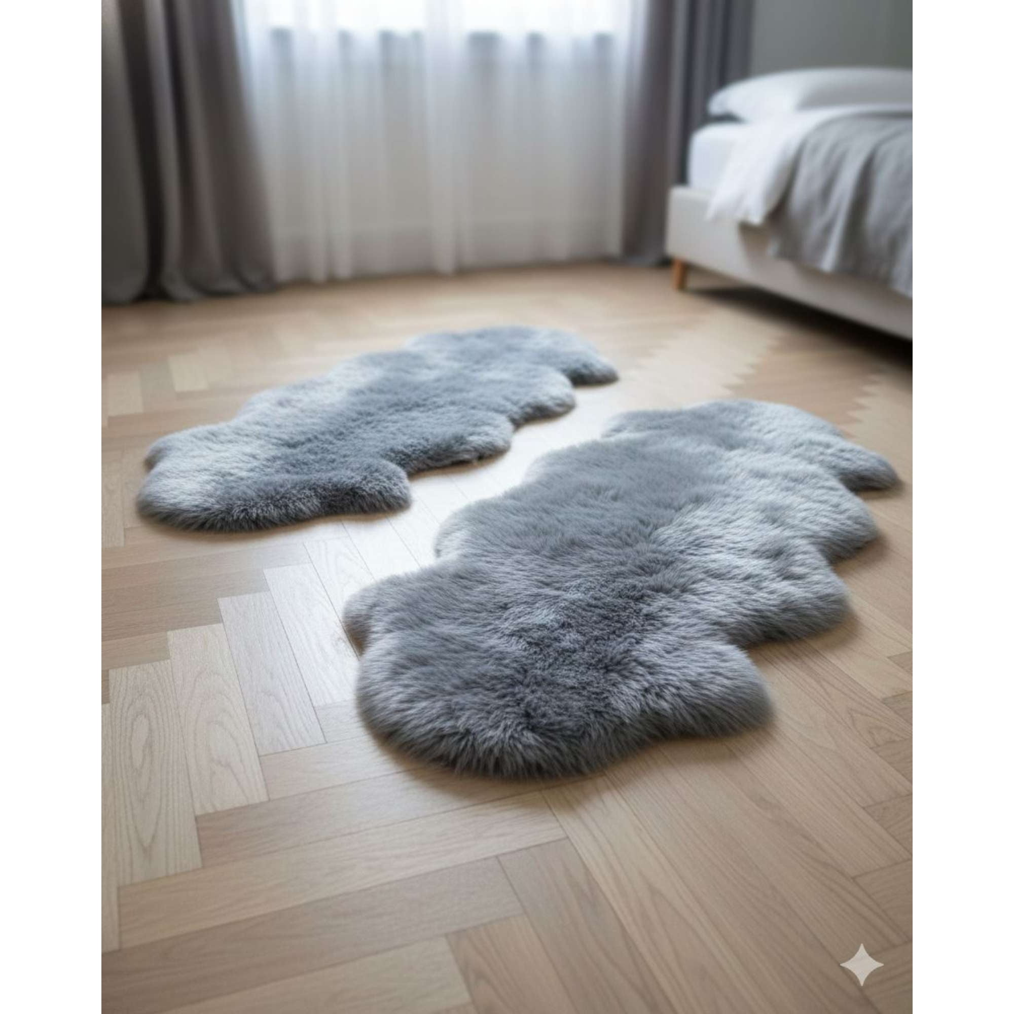 Mylhogar - Juego De 2 Alfombra De Pelo De Oveja Sintetico Ultra Suave