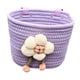 thumbnail image 4 of Cesta delantera para bicicleta de cuerda suave tejida para niños con juguete floral, apta para manillares de 2 a 5 cm para niñas, fácil y ligera de mo Púrpura, 4 of 5