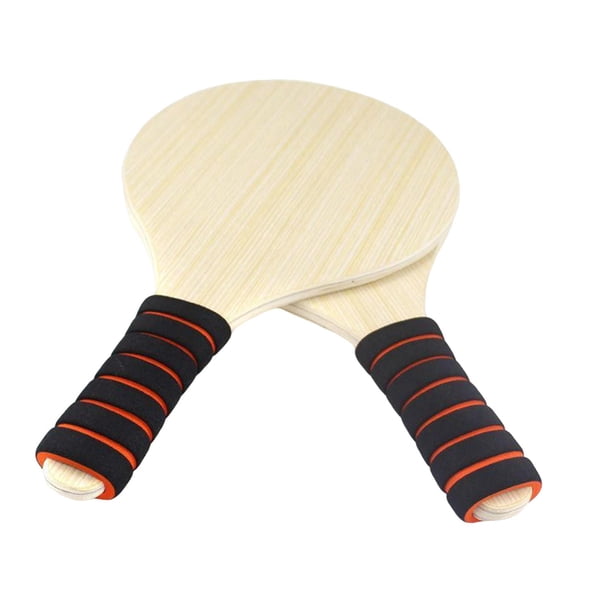 Paquete de 2 raquetas de bádminton de madera con mango de espuma suave (32,5 x 18 cm), accesorios para niños a partir de 3 años, multifuncionales.