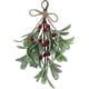 thumbnail image 1 of Muérdago artificial colgante de 9.1 pulgadas, púas de muérdago artificial, muérdago navideño con lazo rojo, muérdago con purpurina para colgar en casa o en la decoración de fiestas de pareja, 1 of 7