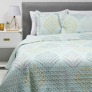 Zahr - Cubrecama Estampado Ultra King Verde Claro
