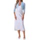 thumbnail image 2 of INSPIRE CHIC Chaqueta con Volantes para Mujer Transparente de 3/4 Mangas Abiertas Frontal Malla Corta Bolero Cárdigan S Azul Claro, 2 of 5
