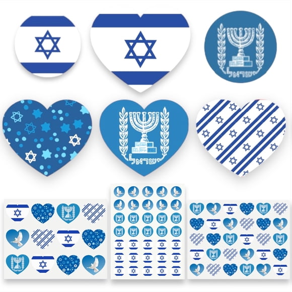 Juego de pegatinas Joyful Artistry con la bandera de Israel, 450 unidades, para niños