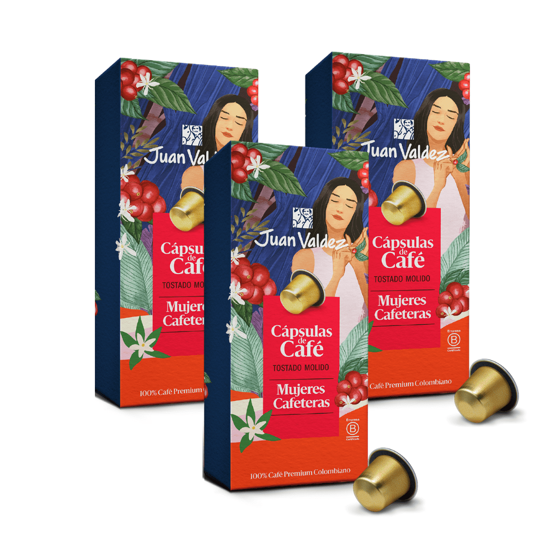 Pack Cápsulas Juan Valdez Mujeres Cafeteras 3x 8 Un.
