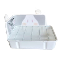 Ioensy - Caja De Arena Para Conejos, Inodoro Para Mascotas, Gato, Conejos, Conejito, Animal Pequeño, Orinal, Entrenador, Blanco, Gris
