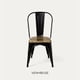 thumbnail image 5 of Silla Comedor Tolix De Metal Negra Con Asiento De Madera Oscura, 5 of 8