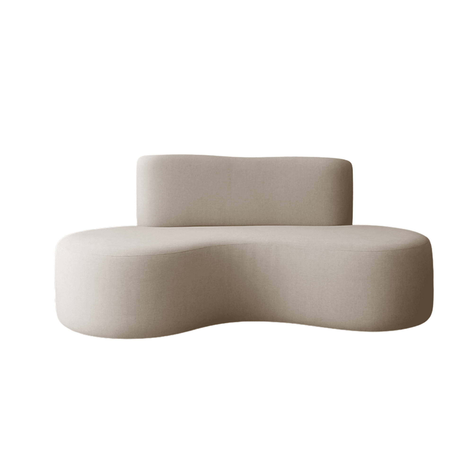Mueblart - Sofá Tipo Órgano Curvo Moderno Lino Beige