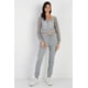thumbnail image 1 of Conjunto de Top y Pantalón con Cremallera y Rejilla en Contraste de Color Gris Jaspeado, Gris Jaspeado S, 1 of 5