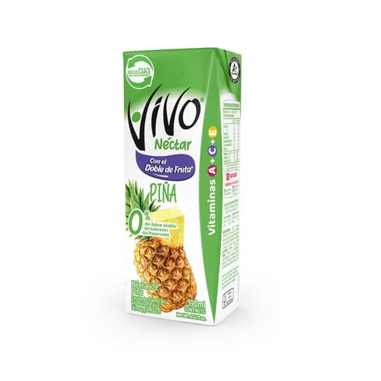 Jugo Colación Sabor Piña Caja 190 ml Vivo