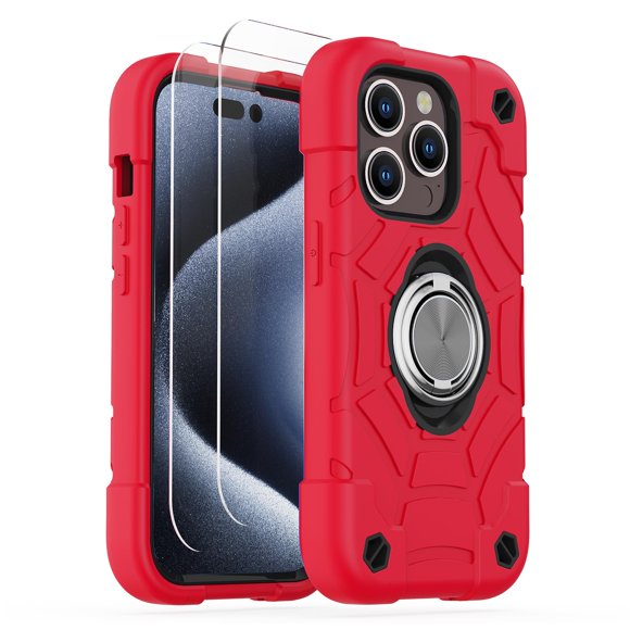 Funda KCJ para iPhone 15 Pro Max Rugosa de 3 Capas