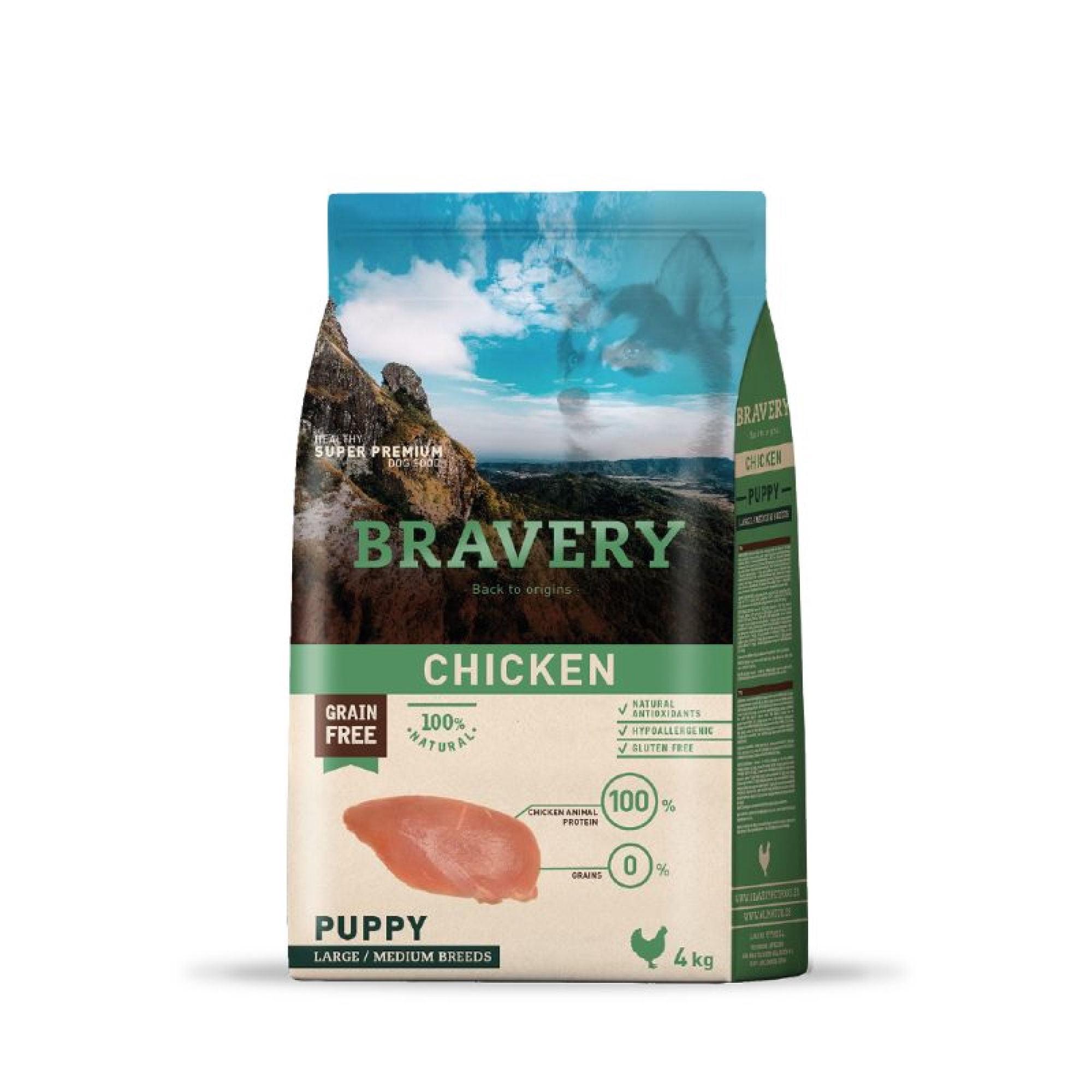 Alimento Super Premium Para Perros Cachorros Razas Medianas y Grandes Sabor Pollo 4 kg