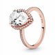 thumbnail image 2 of Anillo Pandora En Pandora Rose Con 1 Claw-Set Pear-Cut CZ Y 46 Bead-Set Clear CZ, 2 of 2