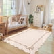thumbnail image 3 of Alfombra GarveeHome con lazo festoneado, 150 x 210 cm, color beige, lavable, 3 of 8