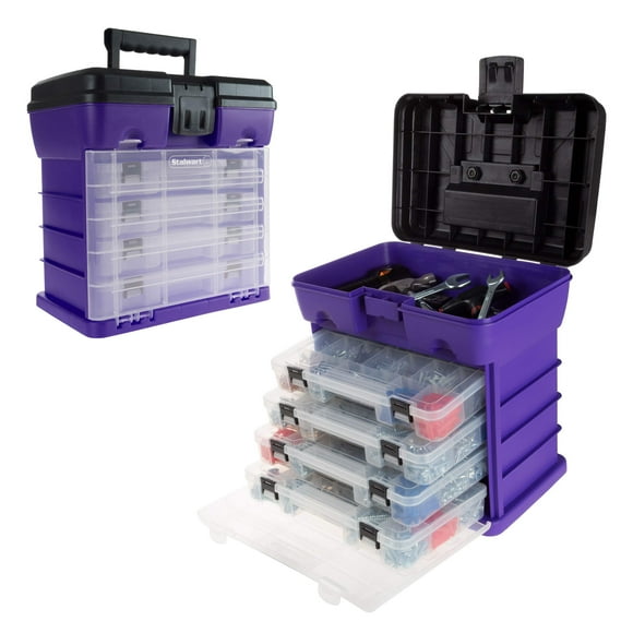 Caja de almacenamiento y herramientas Stalwart, organizador duradero con 4 cajones