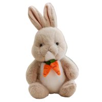Magideal - Muñeco De Conejo De Peluche Cojines De Bufanda De Zanahoria Favores De Fiesta De Pascua Animales De Peluche Juguetes Blandos Juguete De , Beige
