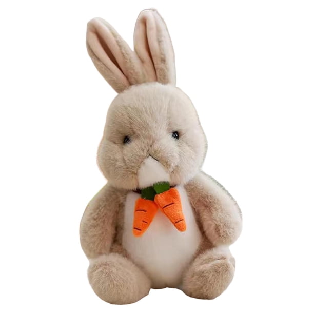 Muñeco de conejo de peluche Cojines de Bufanda de zanahoria Favores de fiesta de Pascua Animales de peluche Juguetes blandos Juguete de , beige