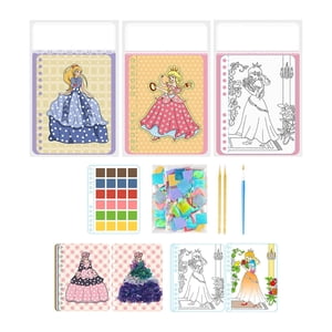 Magideal - Pegatinas De Muñecas De Vestir, Pegatinas De Disfraz De Princesa, Pegatinas De Juguetes Hechas A Mano Para Niñas, Libro De Actividades Para Regalo De Princesa 3 En 1