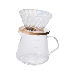 Magideal - 1Pc 300Ml/600Ml Verter Sobre Cafetera Reutilizable Con Anti-Escaldado Portátil Cafetera De Elaboración Manual