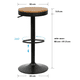 thumbnail image 3 of Reposapiés Taburete Regulable Silla Bar Ajustable Giratorio 360° Rustica Vintage, 3 of 8