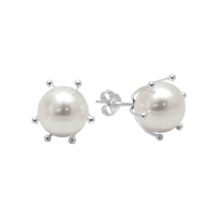 Fershop - Aros De Plata 925 Perla Con Pistilo