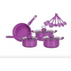 thumbnail image 2 of Juego de ollas de cocina antiadherente, set de batería de 14 piezas, color morado, 2 of 2