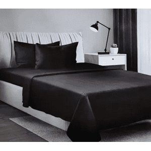 Genérico - Juego Sabana Polar 2 Plazas Color Negro