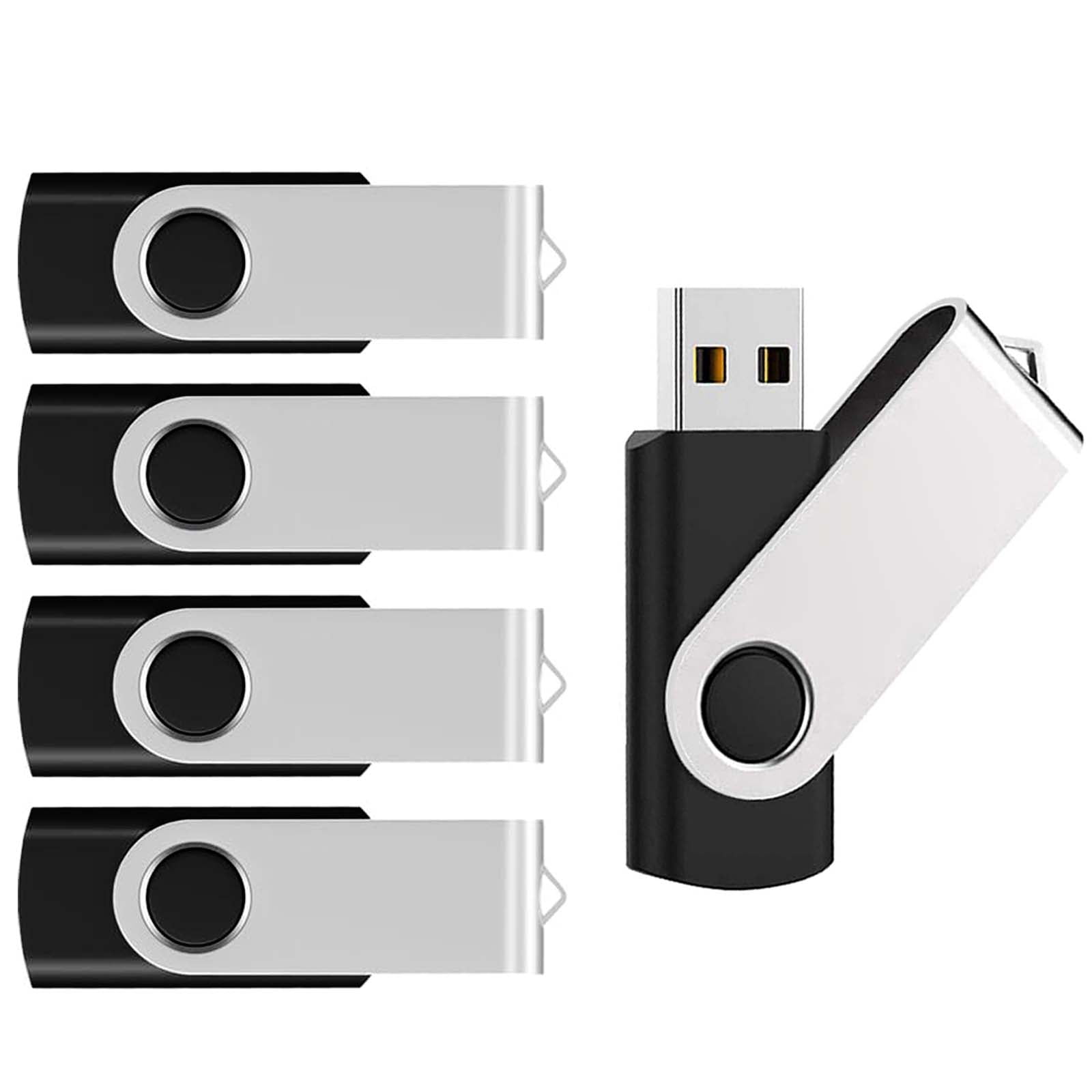 Unbranded - Pendrive De 16 Gb, Paquete De 5 Unidades, Memoria Usb Metálico Usb 2.0 Para Almacenamiento De Aatos, Portátil Y Plug & Play (negro)
