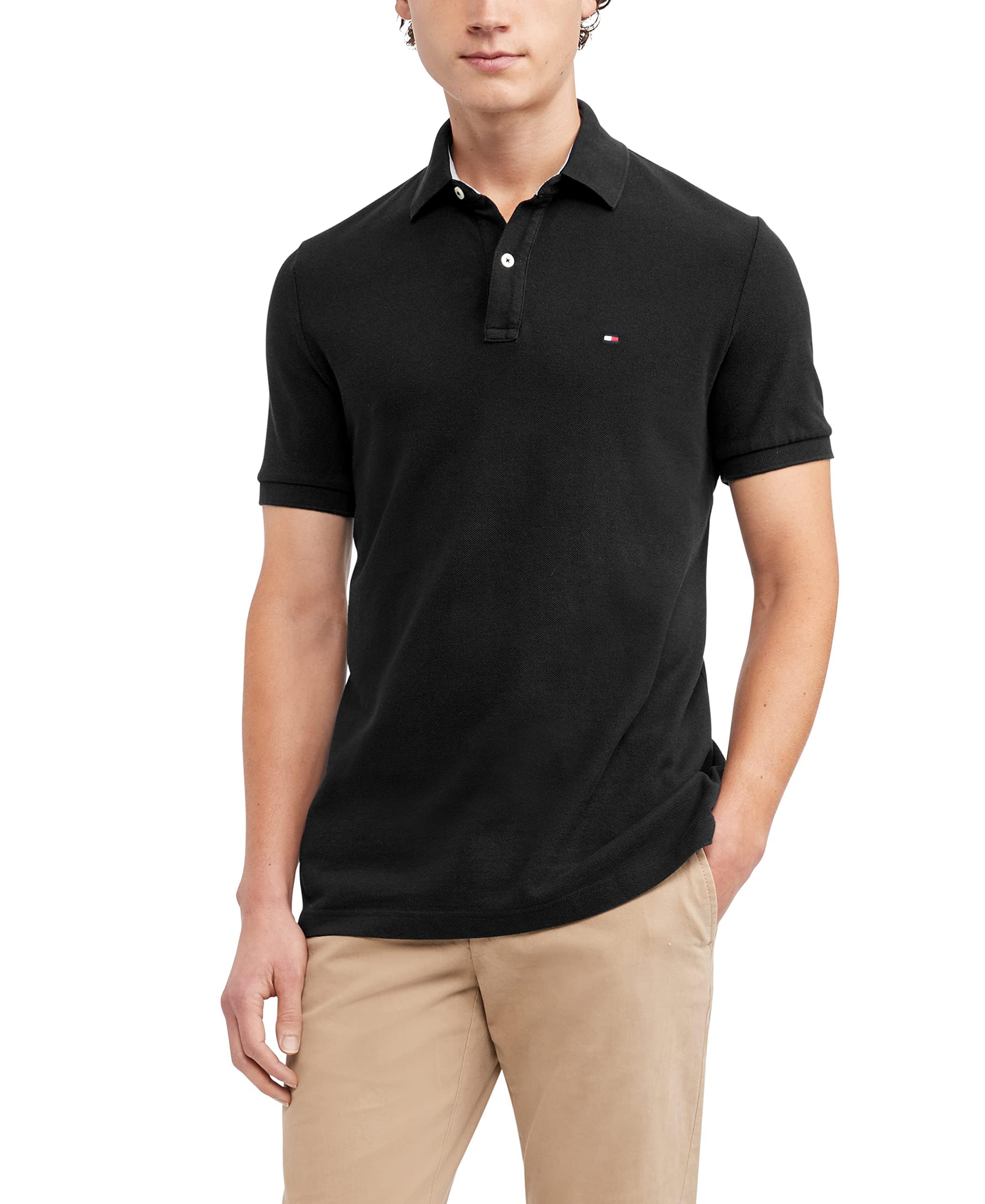 Polo Tommy Hilfiger Regular Fit Para Hombre - Negro