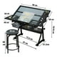 thumbnail image 2 of Mesa De Dibujo Profesional Negra Tablero De Vidrio Ajustable, Incluye un taburete, 2 of 6