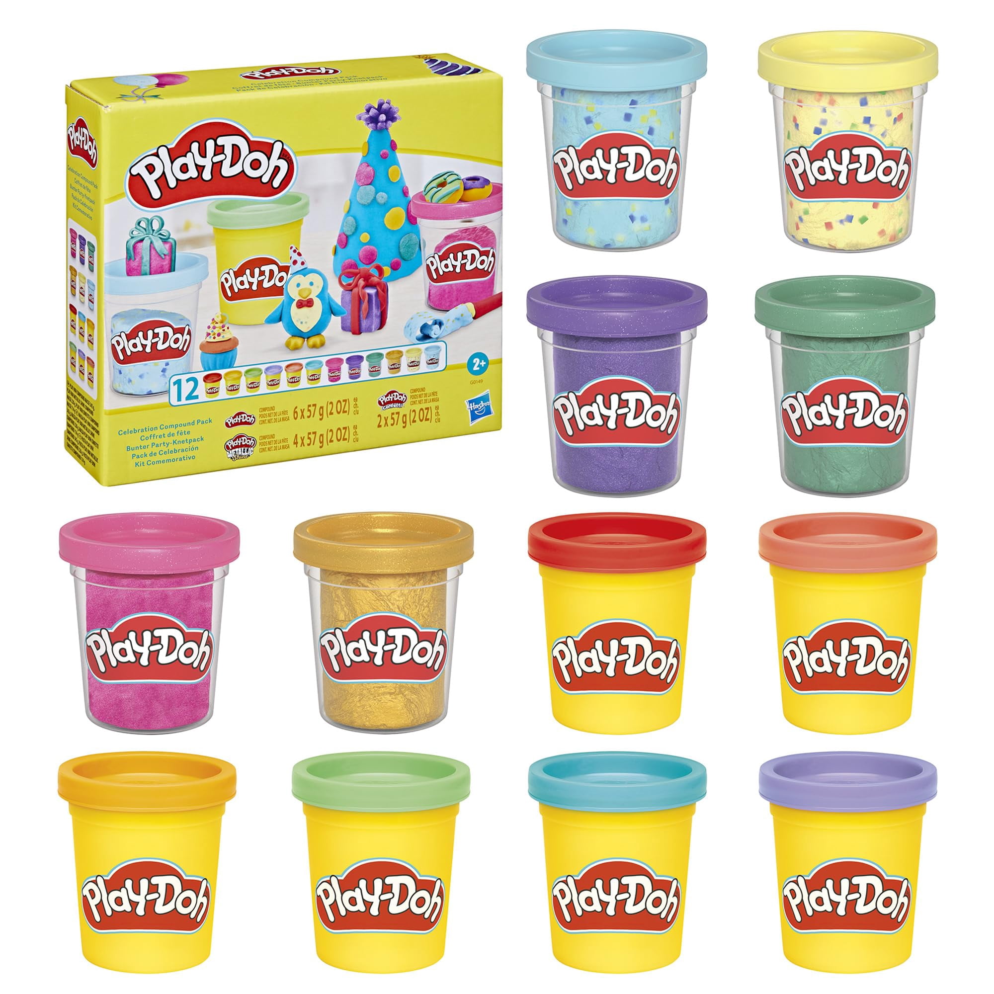 Compuesto Play-doh Para Celebrar, 12 Unidades, Varios Colores, 56 G