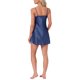 thumbnail image 3 of INSPIRE CHIC Camisón de Satén para Mujer con Escote en V, Ribete de Encaje y Panel de Malla Transparente, Tirante Ajustable, Vestido de Dormir Midi S Azul Oscuro, 3 of 6