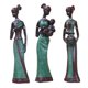 thumbnail image 3 of 3x Figura Africana Escultura Tribal Lady Figurine Estatua Coleccionables Verde, 3 of 5