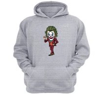 Genérico - Polerón Canguro The Joker Gris Claro Talla L Unisex