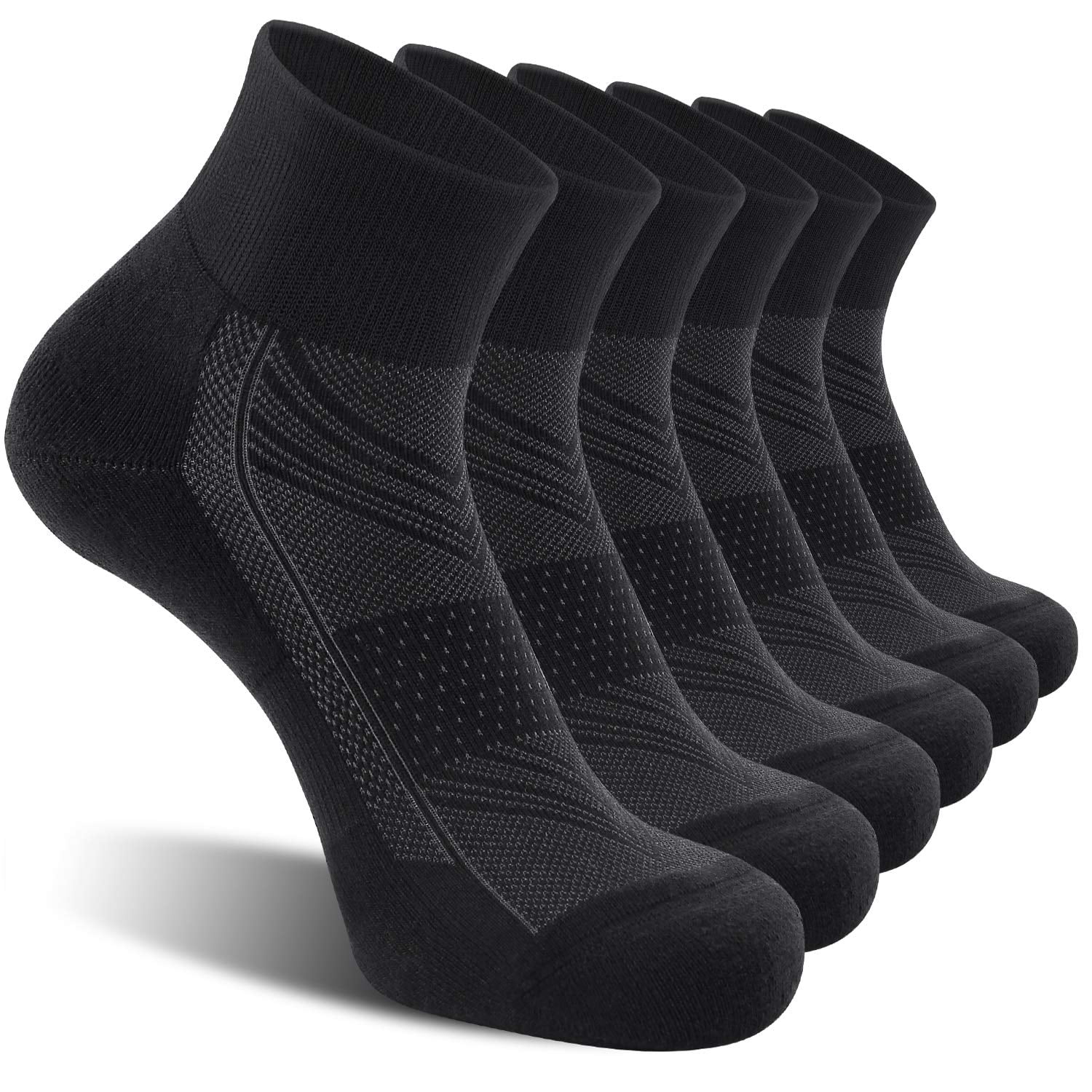 Cs Celersport - Pack De 6 Calcetines De Tobillo Celersport Para Hombre Con Cojín, Color Negro