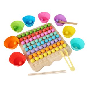 Magideal - Tablero De Clavijas De Madera, Juegos De Cuentas, Juguetes Montessori Para Practicar Habilidades Motoras A Partir De 3 Años