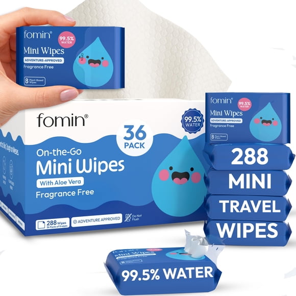 Toallitas FOMIN Mini sin fragancia 288 unidades - Pack de viaje