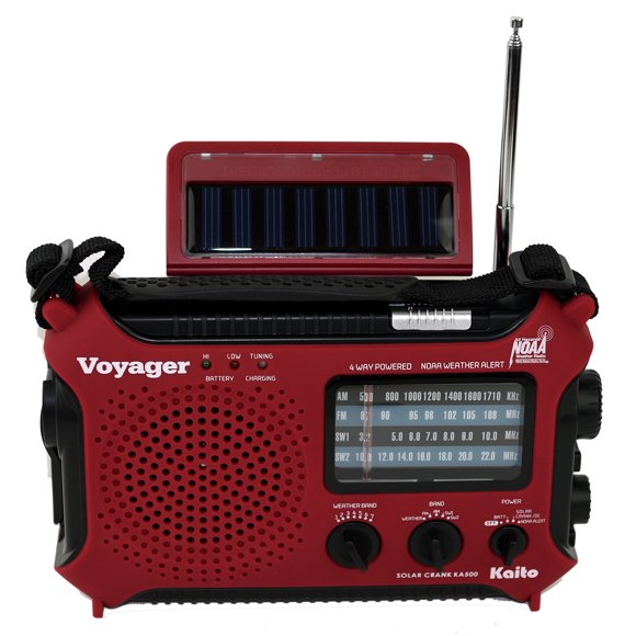 Radio Kaito Voyager Solar/Dinamo NOAA Clima Rojo