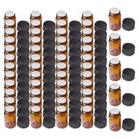 Magideal - 100 Botellas De Aceite Esencial De 2 Ml Con Tapa, Botellas De Muestra, Botellas Portátiles Recargables Pequeñas, Viales De Vidrio Para Contenedores De Sin Enchufe Abatible