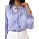 thumbnail image 5 of INSPIRE CHIC Camisas de Mujer con Botones y Volantes, Blusas de Manga Larga con Cuello en V con Lazo, Talla Grande Púrpura, 5 of 6