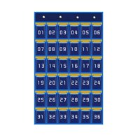 Magideal - Gráfico De Bolsillo Para El Aula Para Teléfono Móvil Y Soporte Para Calculadora, Gráfico De Bolsillo Para Colgar En La Puerta Para El Aula Con Número Azul 36 Bolsillos.