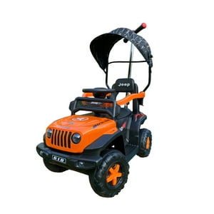 Abmtoys - Jeep Correpasillos A Batería 3 En 1 Naranja