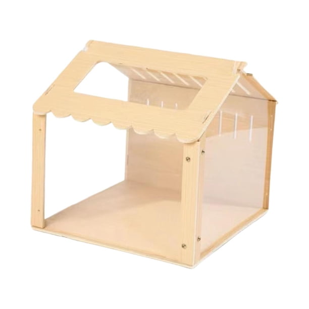 Casa de Hámster, Zona de Anidación, Hábitat, Juguete de Ejercicio, Juguete de Exploración, Fácil de Montar, Juguete de Juego, Zona de Juegos de Madera 40x29x32CM