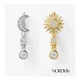 thumbnail image 3 of Aros Asimétricos Luna Sol Plata 925 Nordvik Regalo Mamá Dorado, 3 of 3