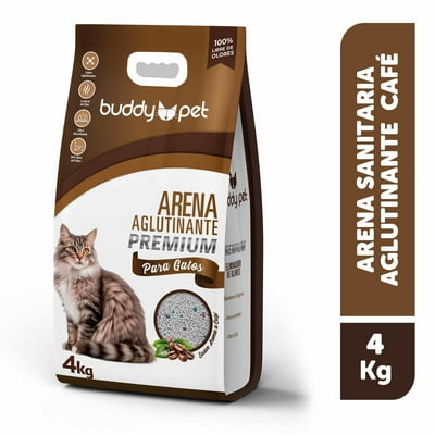 Arena Sanitaria Para Gato Aglutinante Con Aroma A Café Bolsa 4 Kg Buddy Pet